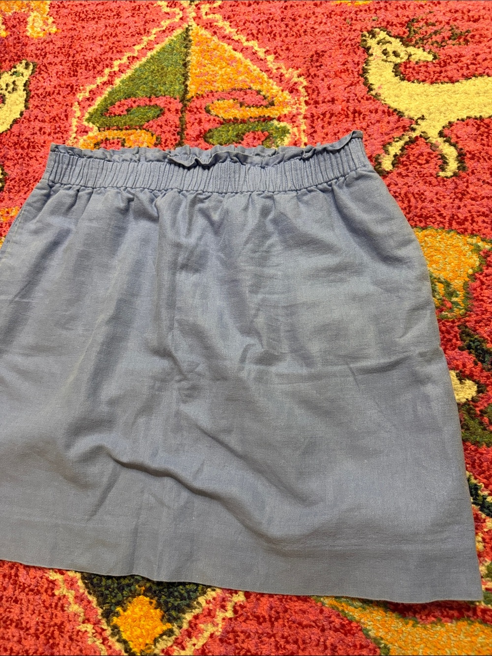 J. Crew Chambray Blue A-Line Elastic Waist Skirt - Picture 4 of 5
